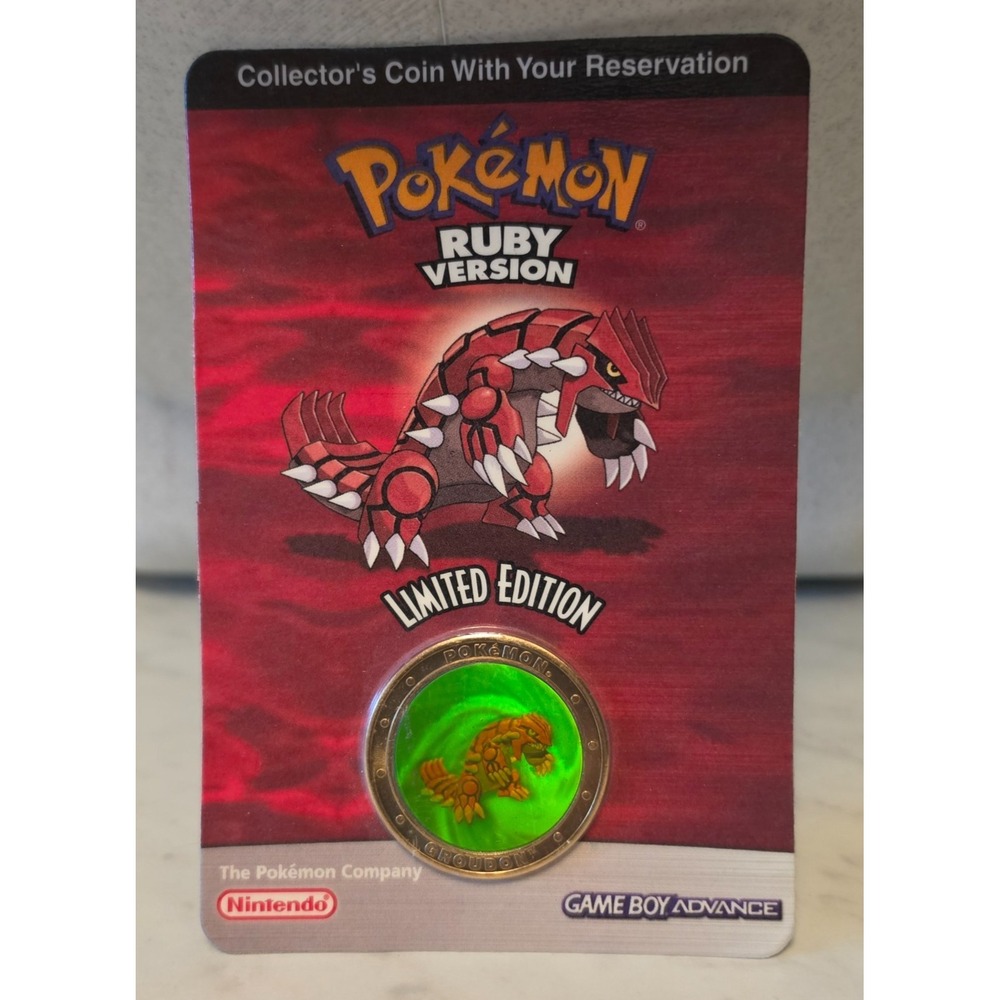 2003 Pokémon Ruby Version Limited Edition Groudon Collector Coin Sealed READ
